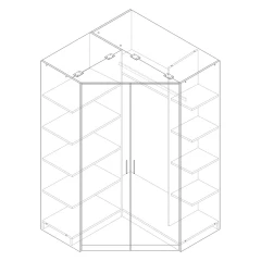 Skříň rohová ESO 61550 ořech/bílá Skříň rohová ESO 61550 ořech/bílá