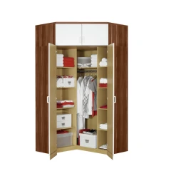 Skříň rohová ESO 61550 ořech/bílá Skříň rohová ESO 61550 ořech/bílá