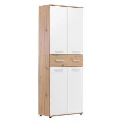 Odkládací stolek HARISSA G, zlatá/bílá | ATAN nábytek Botník JACKY 42 - dub zlatý/bílá