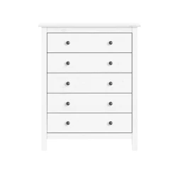 Komoda 5 zásuvek TORINO bílá, kovové úchytky Komoda 5 zásuvek TORINO bílá, kovové úchytky