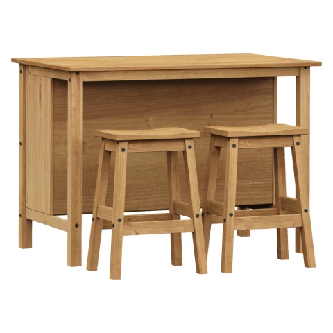 Kuchyňský ostrůvek + 2 barové stoličky CORONA 2 vosk Kuchyňský ostrůvek + 2 barové stoličky CORONA 2 vosk