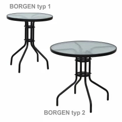 Stůl BORGEN TYP 2 - černá ocel / temperované sklo č.9