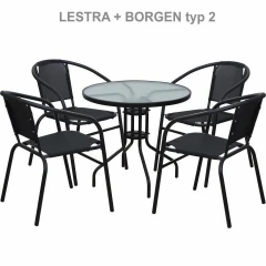 Stůl BORGEN TYP 2 - černá ocel / temperované sklo č.8