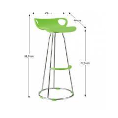 Barová židle GLADI - chrom + zelený plast č.3