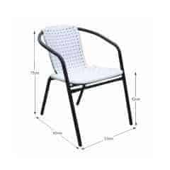 Zahradní židle BERGOLA - bílá / černá č.2