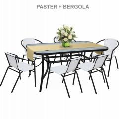 Zahradní židle BERGOLA - bílá / černá č.5