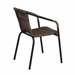 Židle DOREN - hnědý ratan / černé nohy č.2