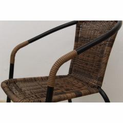 Židle DOREN - hnědý ratan / černé nohy č.5