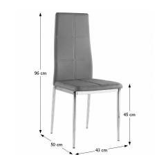 Židle LERA - šedá ekokůže / chrom č.2