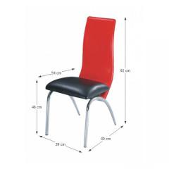 Jídelní židle DOUBLE - černá/červená č.2