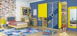 Dětská Postel Jeans 80X190 - modrý / žlutý č.2