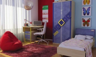 Dětská Postel Jeans 80X190 - modrý / žlutý č.3