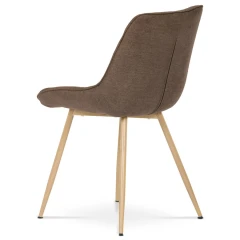 Židle jídelní, hnědá látka, kovové nohy, 3D dekor dub CT-394 BR2