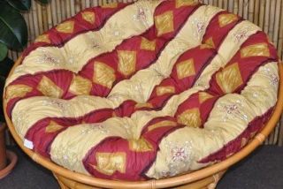 Polstr na křeslo papasan 110 cm vínový motiv