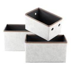 Koš látkový - skládací, krémový, cena za sadu 3 ks DT3006 CRM