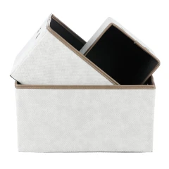 Koš látkový - skládací, krémový, cena za sadu 3 ks DT3006 CRM