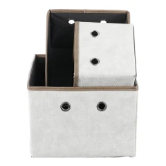 Koš látkový - skládací, krémový, cena za sadu 3 ks DT3006 CRM