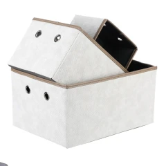 Koš látkový - skládací, krémový, cena za sadu 3 ks DT3006 CRM