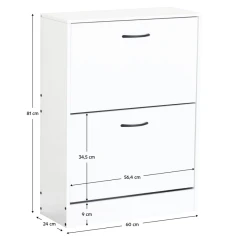 Botník, 2-řadý, bílá, BOTNIX