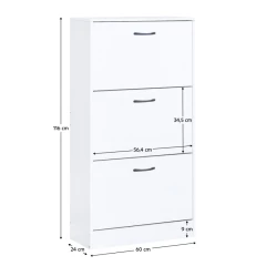 Botník, 3-řadý, bílá, BOTORIA