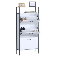 Botník, 3-řadý, bílá, TREDIS