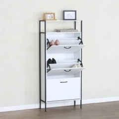 Botník, 3-řadý, bílá, TREDIS