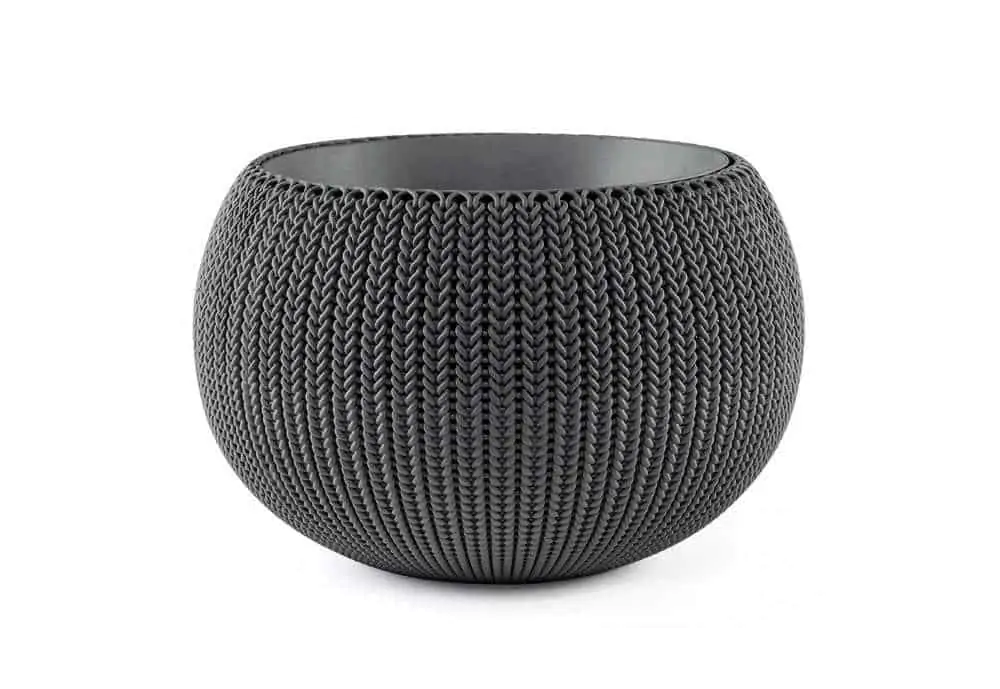Rojaplast Květináč COZIES KNIT - M - hnědá