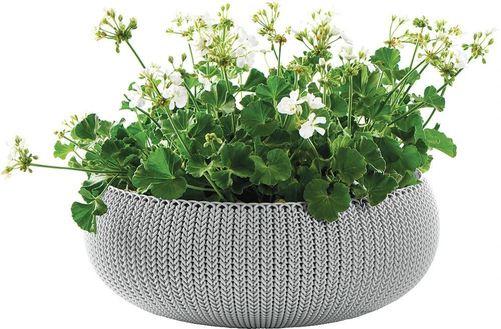 Květináč COZIES KNIT - L - šedá - II.jakost, poslední kus