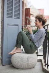 Taburet KNIT SINGLE SEAT (cozies) - písková