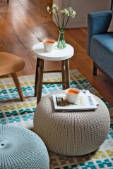 Taburet KNIT SINGLE SEAT (cozies) - písková
