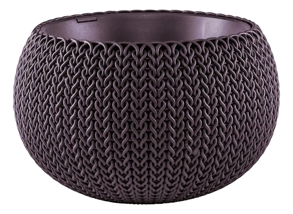 Rojaplast Květináč COZIES KNIT - S - tmavě fialová