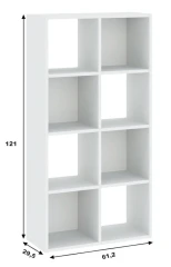 Regál vysoký 8P CARINO bílá