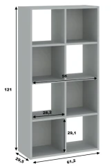 Regál vysoký 8P CARINO dub sonoma