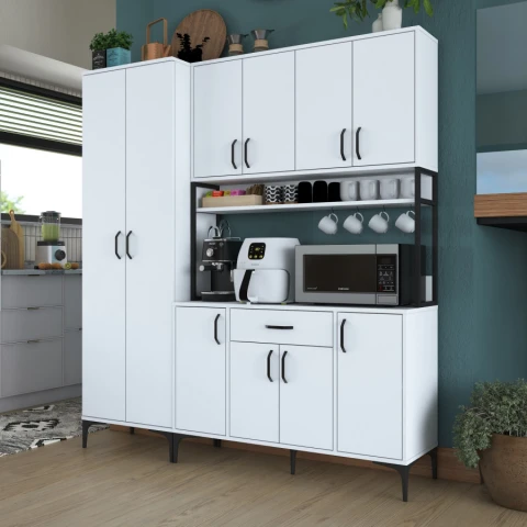 Víceúčelová policová skříň SINAGRA - bílá