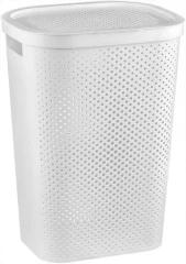 Koš na prádlo INFINITY DOTS 59L - bílý