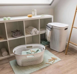 Koš na prádlo INFINITY DOTS 59L - šedý