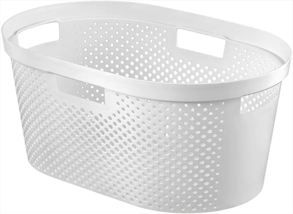 Koš na čisté prádlo INFINITY DOTS 39L - bílý