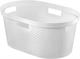 Koš na čisté prádlo INFINITY DOTS 39L - bílý