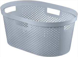 Koš na čisté prádlo INFINITY DOTS 39L - šedý