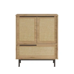 Víceúčelová komoda URES - dub/jutový vzor