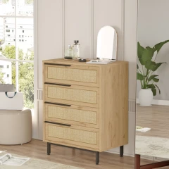 MANTE šuplíková komoda, sepet/jutový vzor