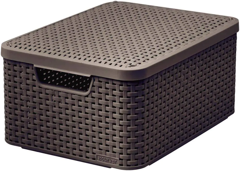 Levně Curver Box s víkem STYLE - M - tm. hnědý
