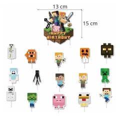 Velká narozeninová sada Minecraft 72ks