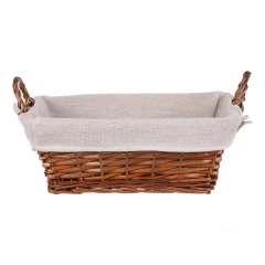 Koš proutěný - hranatý, s látkou, barva hnědá PRN2005 BR