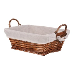 Koš proutěný - hranatý, s látkou, barva hnědá PRN2005 BR