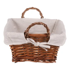 Koš proutěný - hranatý, s látkou, barva hnědá PRN2005 BR