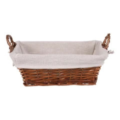 Koš proutěný - hranatý, s látkou, barva hnědá PRN2005 BR