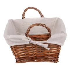 Koš proutěný - hranatý, s látkou, barva hnědá PRN2005 BR