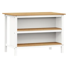 Kuchyňský ostrůvek + 2 barové stoličky CORONA 2 bílý vosk/vosk