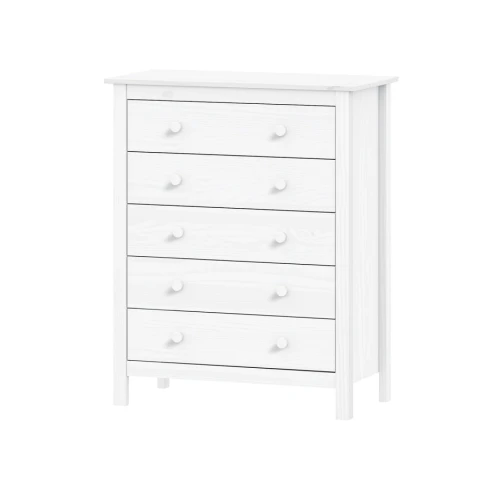 Komoda 5 zásuvek TORINO - bílá